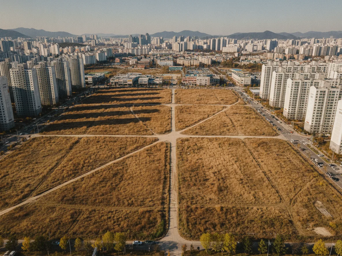 광주 군사시설보호구역 일대 항공 사진, 미개발 토지와 도심 전경