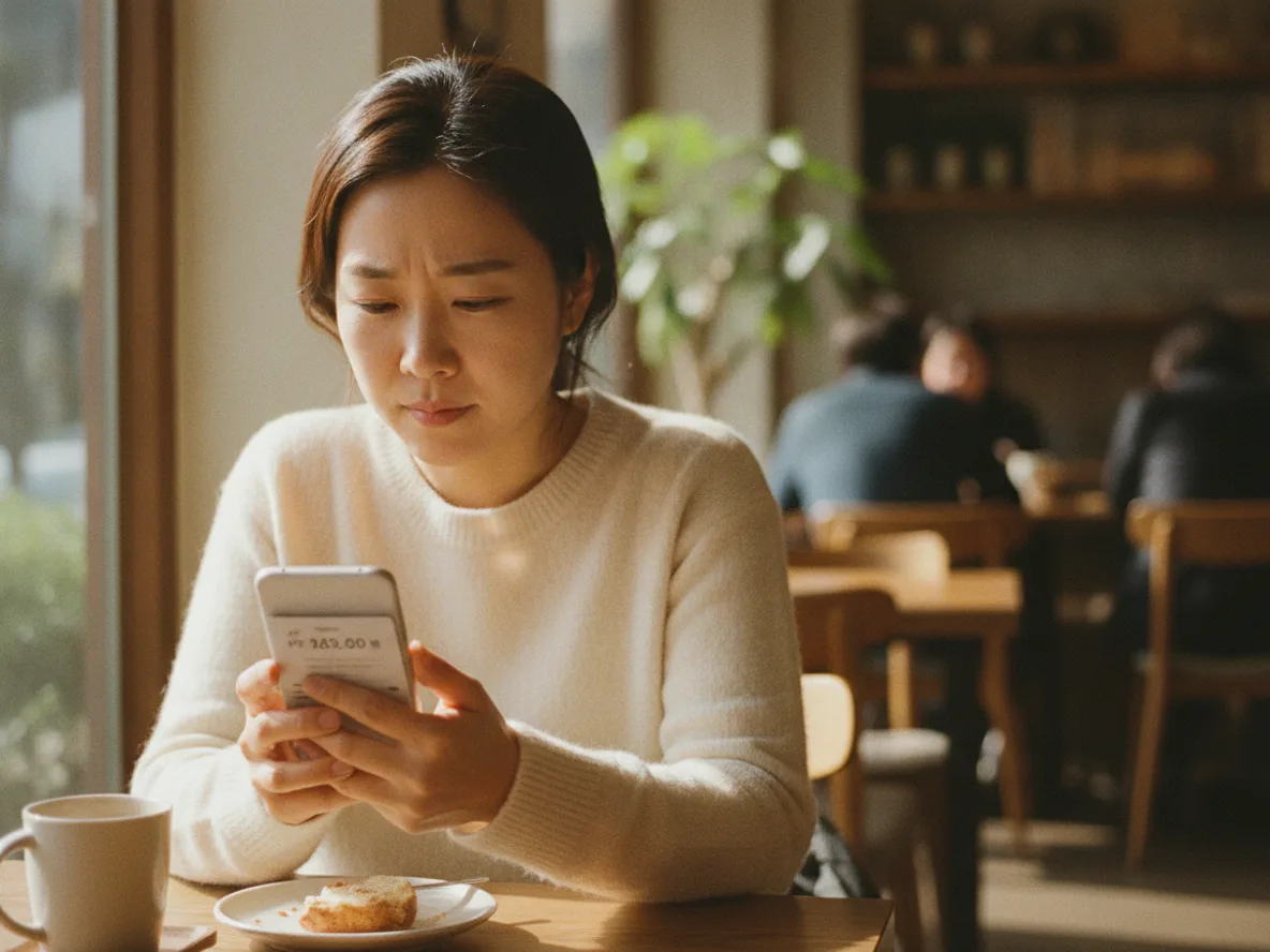 엔화 환율 낮을 때 트래블카드 앱으로 환전하는 여성