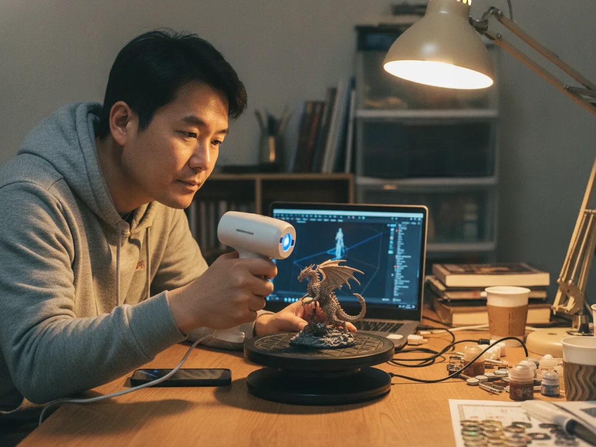 3D 스캐너로 피규어를 스캔하는 입문 사용 사례