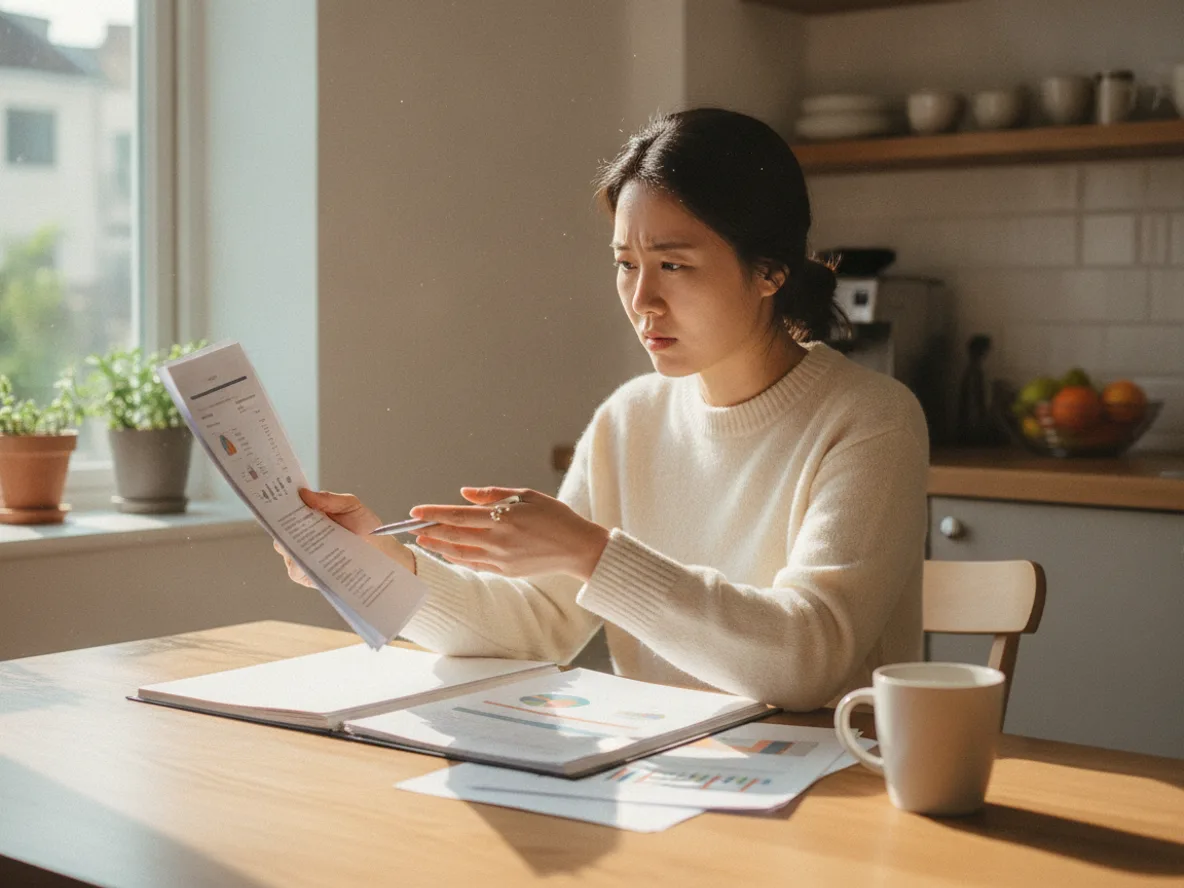 SH공사 임대아파트 입주 자격 서류를 검토하는 여성