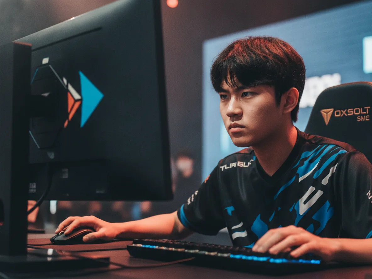 LCK 프로게이머 경기 집중 장면