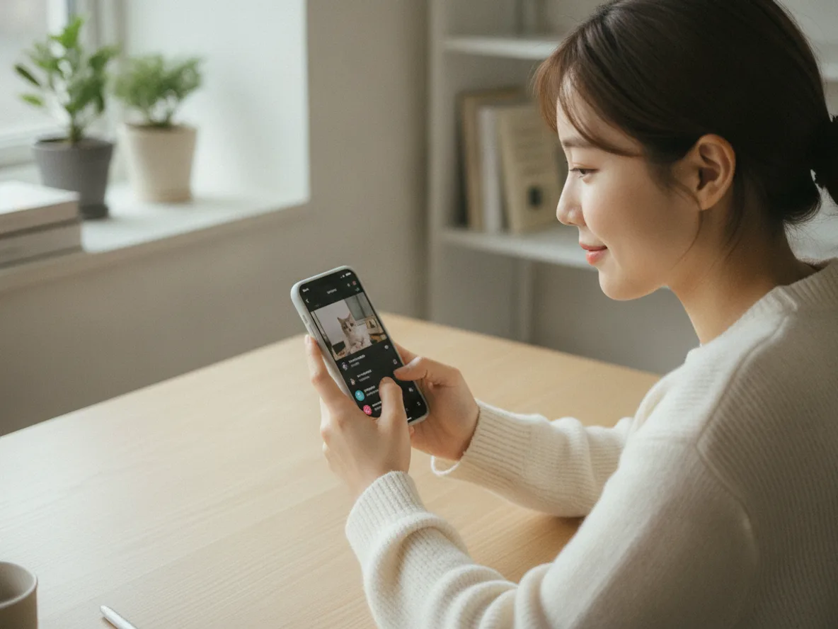 세이디싱크 챌린지 영상 편집 — 틱톡 앱으로 색보정 및 길이 조정 중인 모습