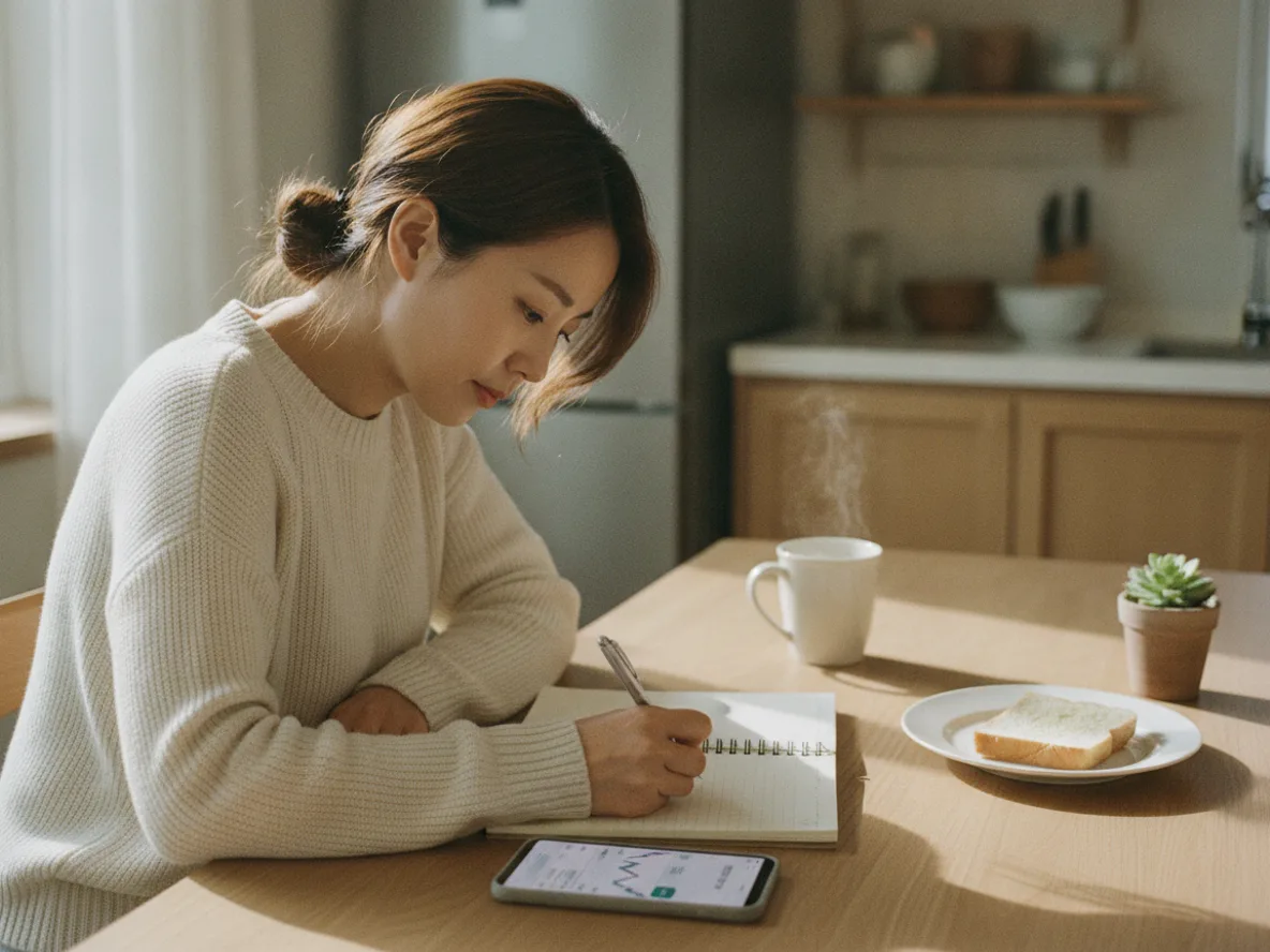 코인 절세 전략을 메모하는 30대 여성