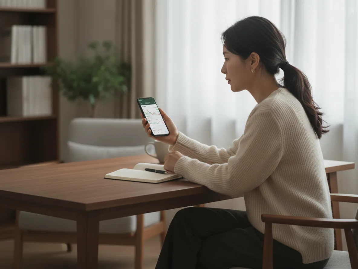 달러 환율 1410원대 달러예금 가입을 고민하는 여성
