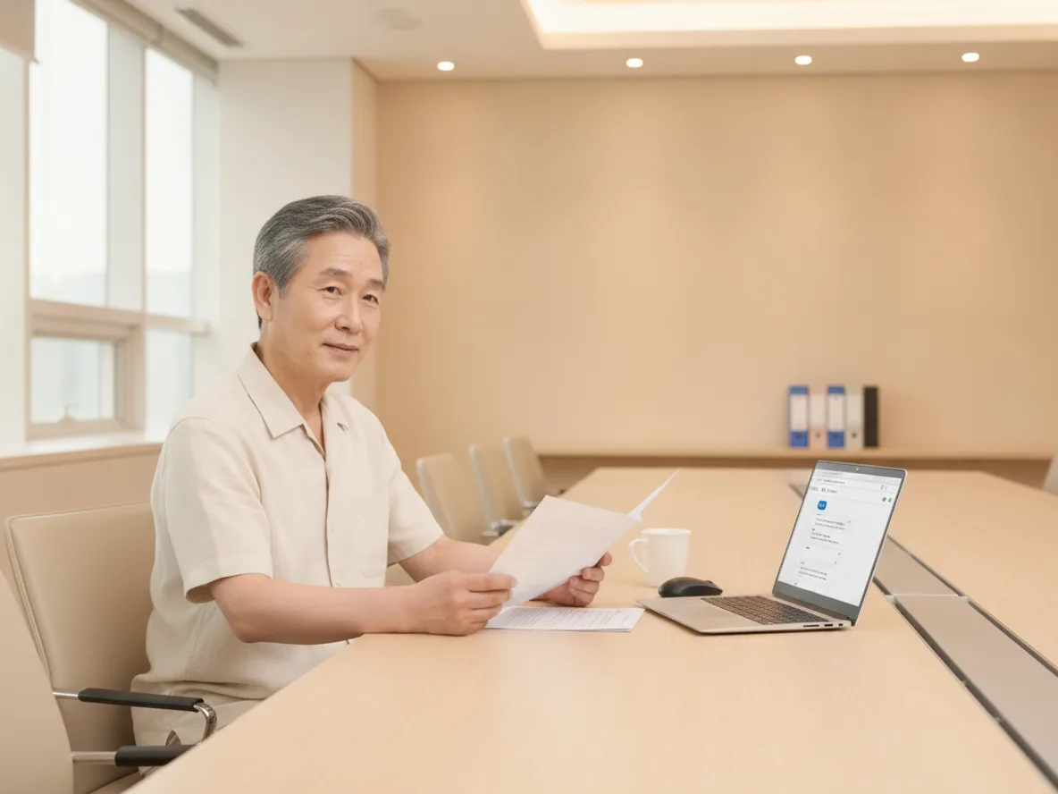 GPT-5.6 솔 울트라로 법률 계약 문서를 분석하는 중년 남성
