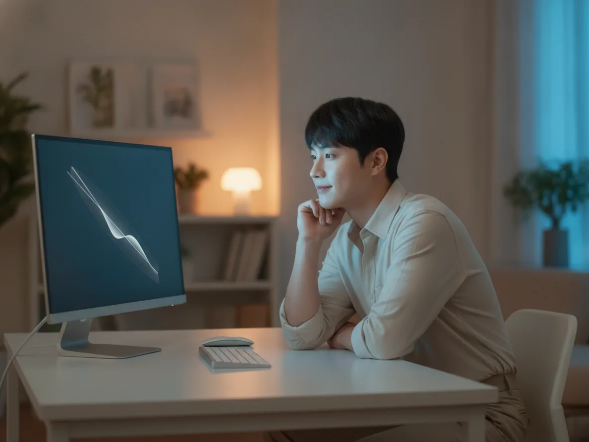 하락장 앞에서 생각에 잠긴 개인 투자자