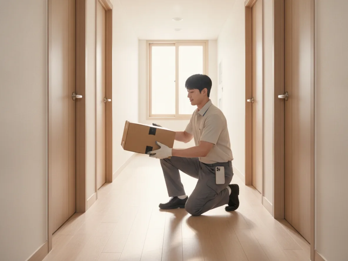 편의점 방문 택배 집 앞 수거 서비스 장면