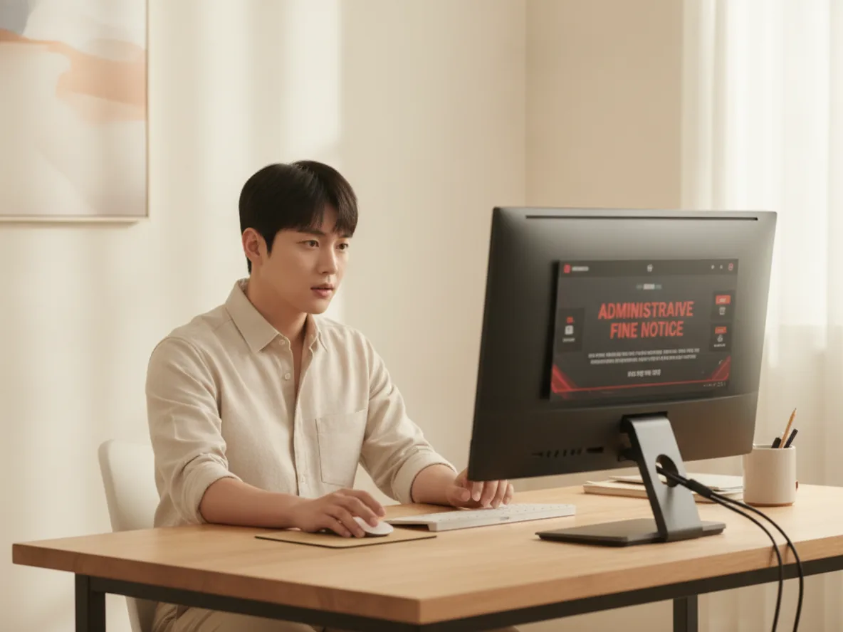 경찰 과태료 국세청 이관 안내를 확인하는 남성