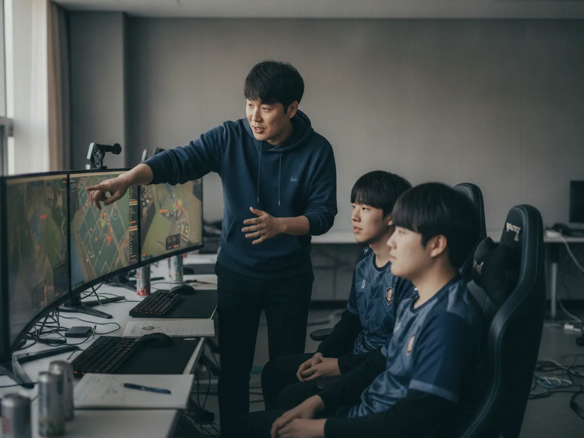T1 코치진 전술 분석 장면