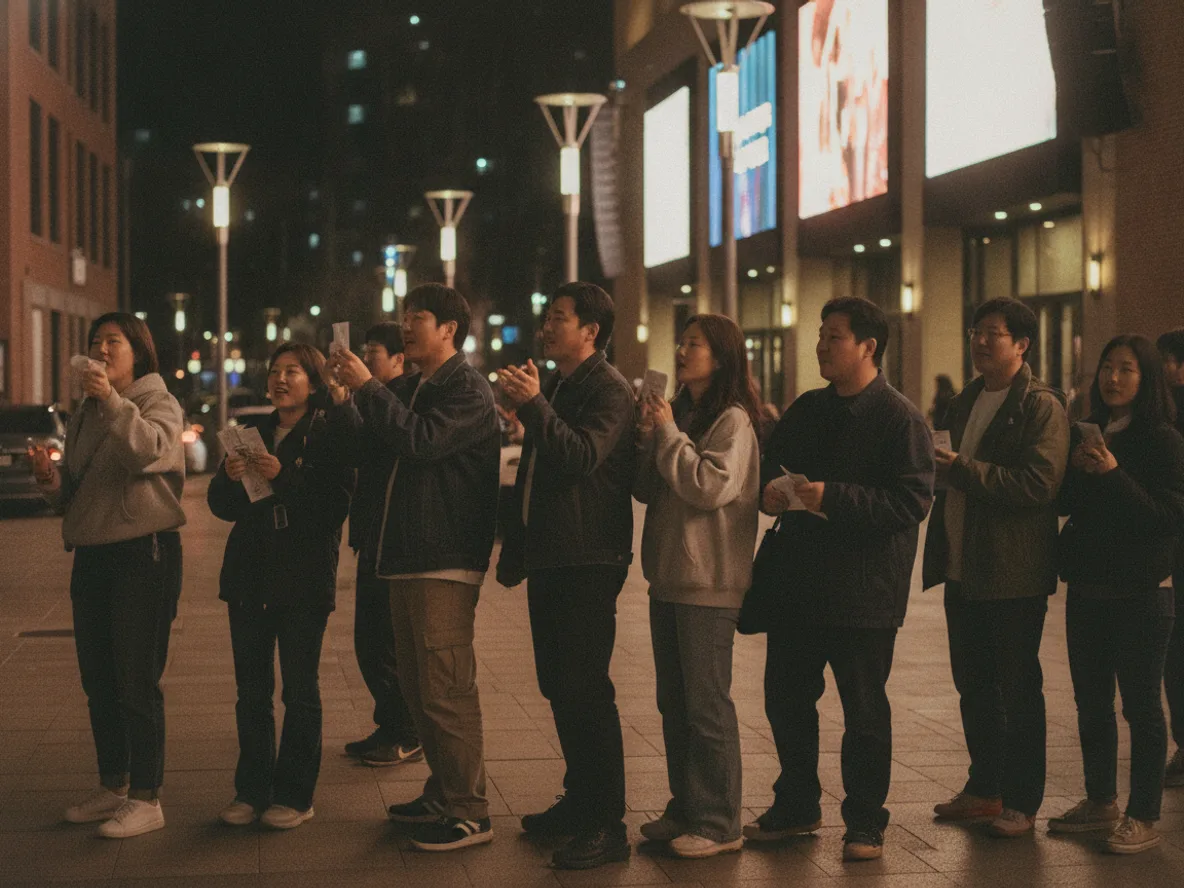 마돈나 월드투어 공연장 앞에서 입장을 기다리는 팬들