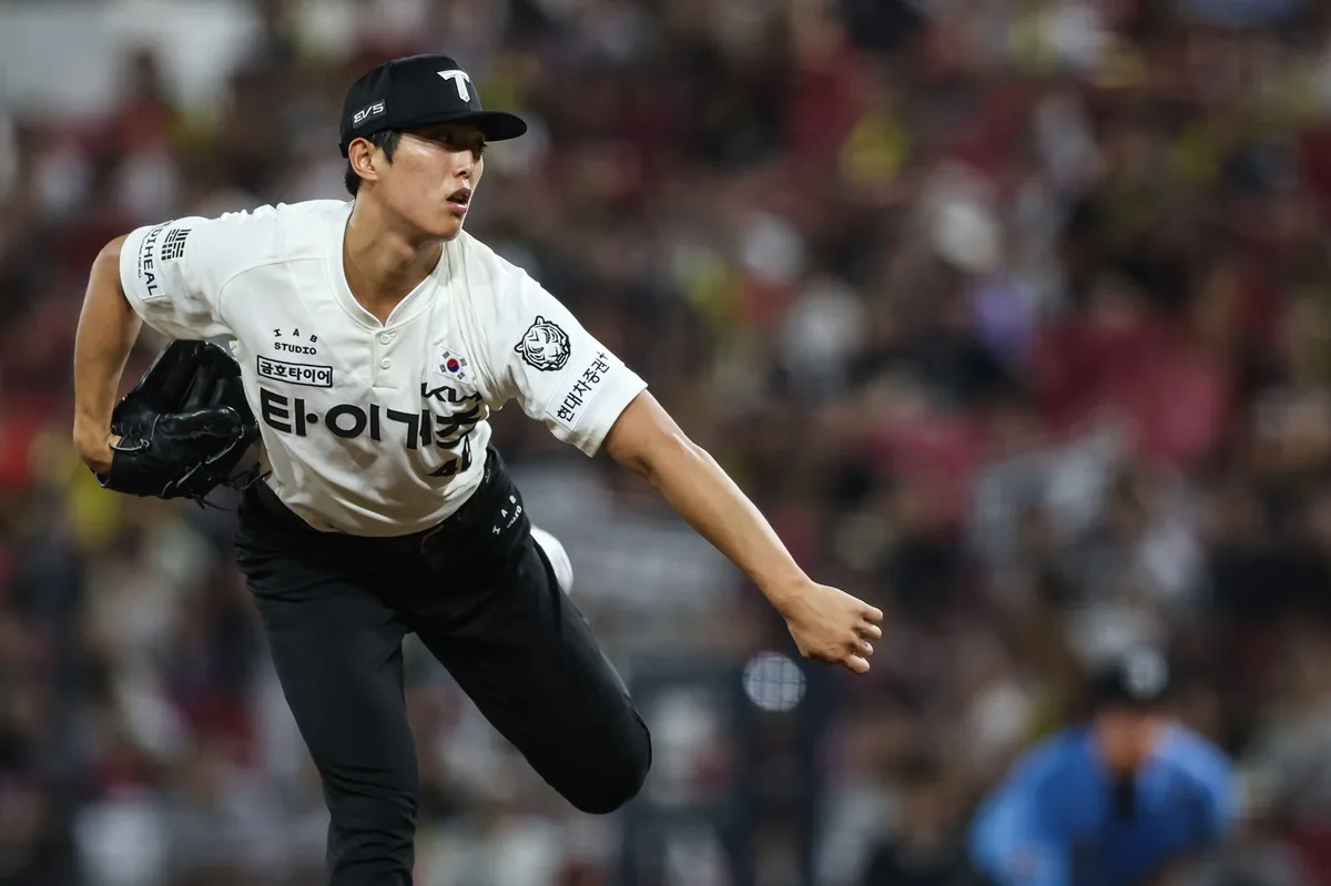 '日 단기 유학→ERA 1.80' 이의리, '158km/h' 개인 최고 구속 신기록 '쾅...