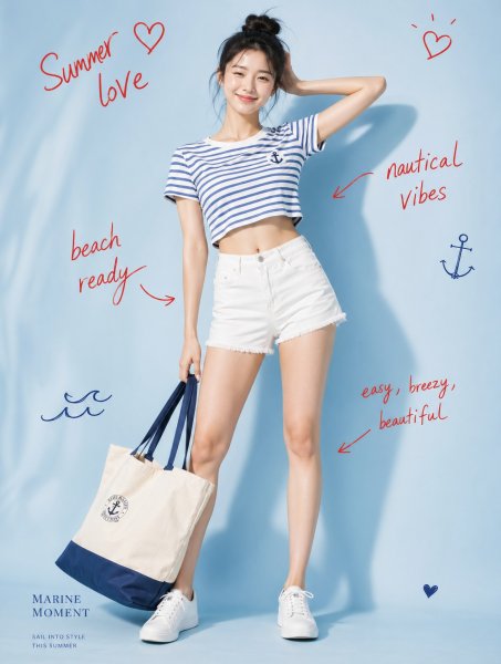 스트라이프 노티컬 마린룩