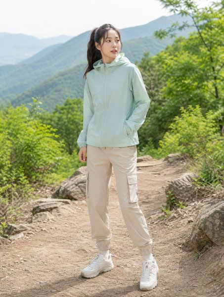 민트 파스텔 트레일룩